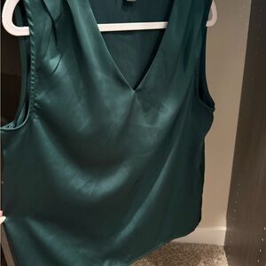 SHEIN Teal V-Neck Sleeveless Blouse